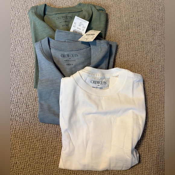 Bundle of Crewcuts Kids' Long Sleeve Tees - Green, Blue, and White (Size 4-5) - Picture 2 of 8